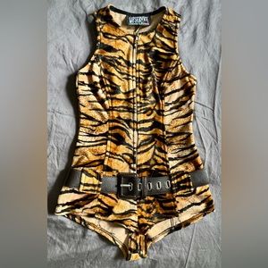Lip Service furry Leopard Romper